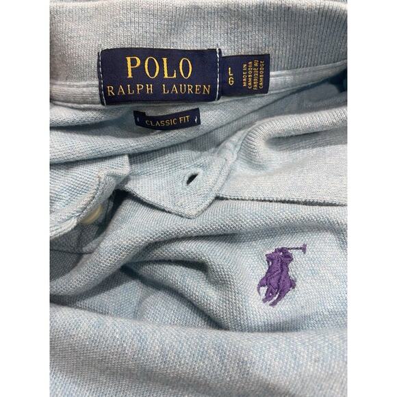 POLO RALPH LAUREN POLO SHIRT 100% COTTON SIZE LARGE LIGHT BLUE CLASSIX FIT - Picture 3 of 13